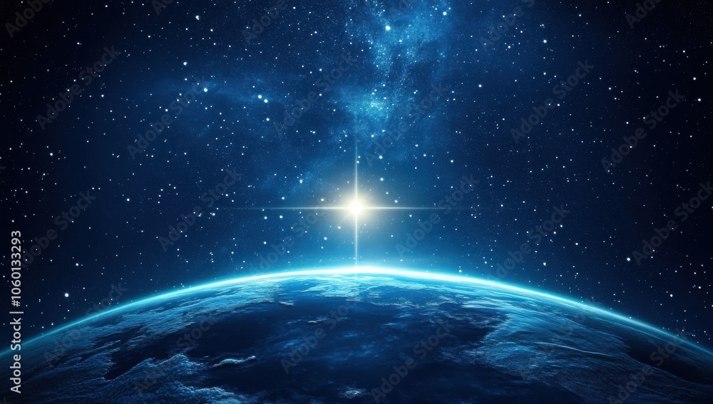 Obraz premium Space Galaxy with Stars, Nebulas, and Planets in a Vast Universe Background