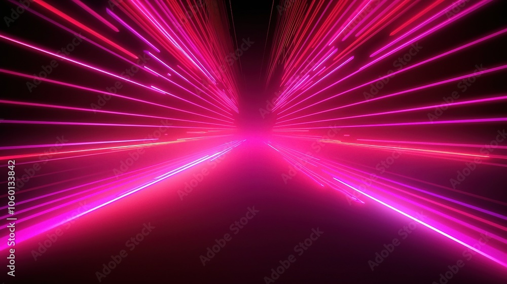 Fototapeta premium Neon Pink Gradient Background with Dynamic Lines