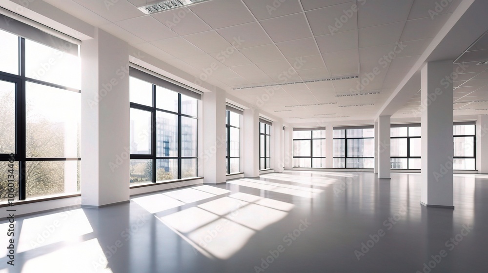 Fototapeta premium Bright Modern Office Space with Ample Natural Light
