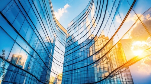 Modern Curved Building Design with Reflective Surfaces
