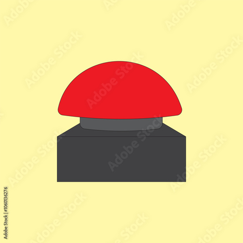 Red buzzer vector illustration. Alarm icon