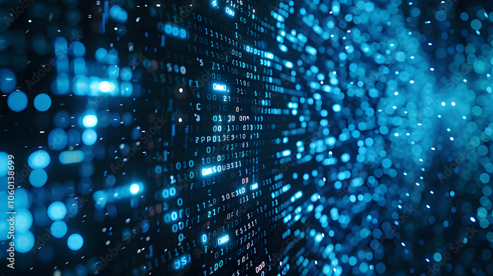 Obraz premium Creative binary coding texture. Software programming code