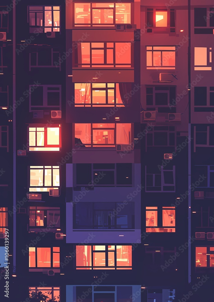 A lit window in night A lit window in night