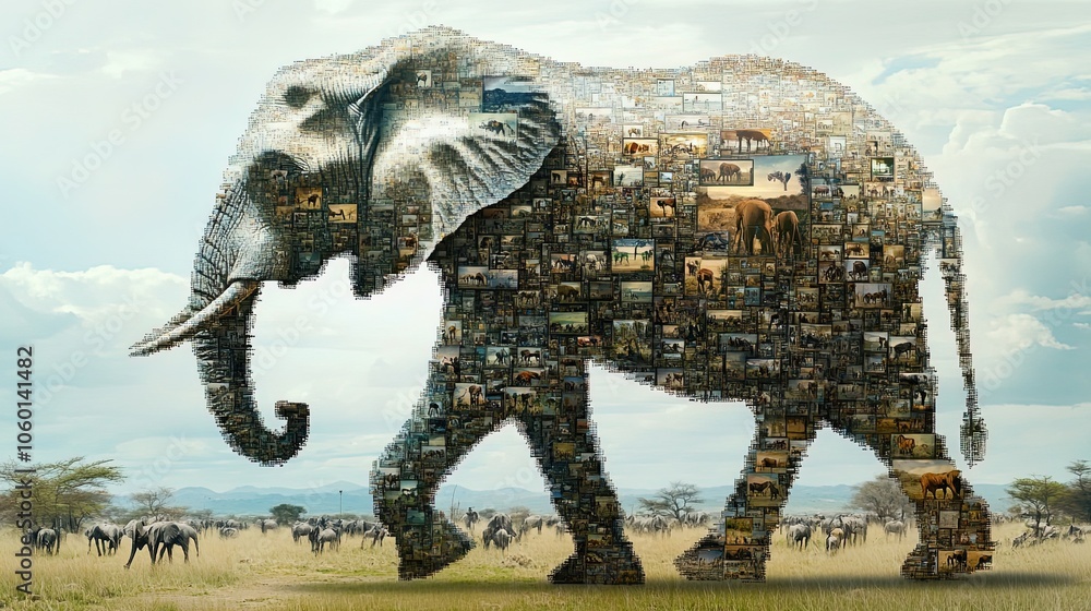 Fototapeta premium An artistic representation of an elephant