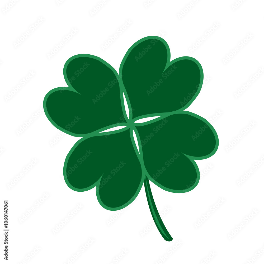 Illustration of a four-leaf clover meaning good luck. Illustration of a four-leaf clover meaning good luck.