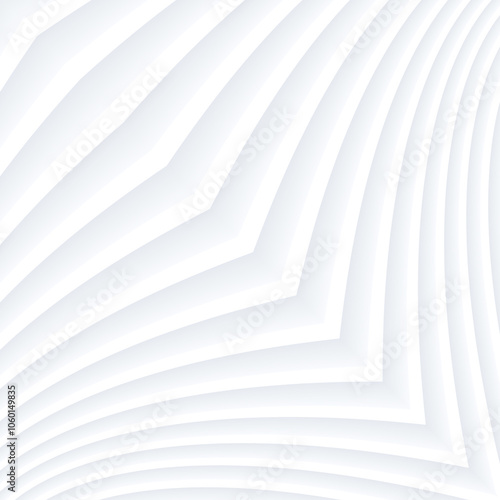 Abstract white background with 3d lines pattern, minimal striped pattern illu...