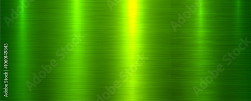 Green brushed metal texture background, shiny lustrous metallic 3d background.