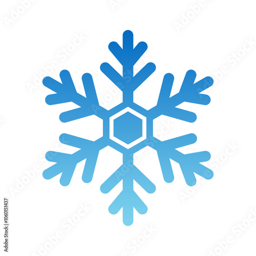 snowflake winter gradient fill icon