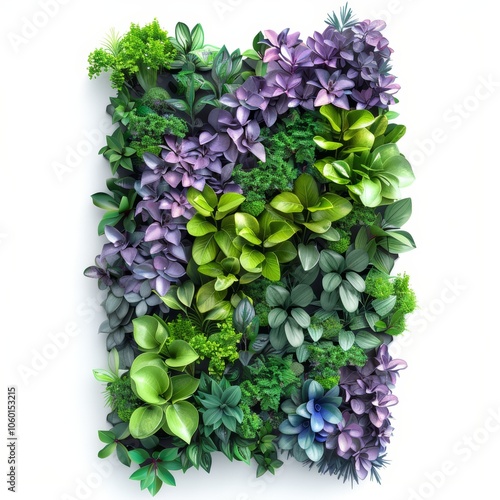 Low Poly Urban Vertical Garden Wall for Eco-Friendly Environmental Design Generative AI