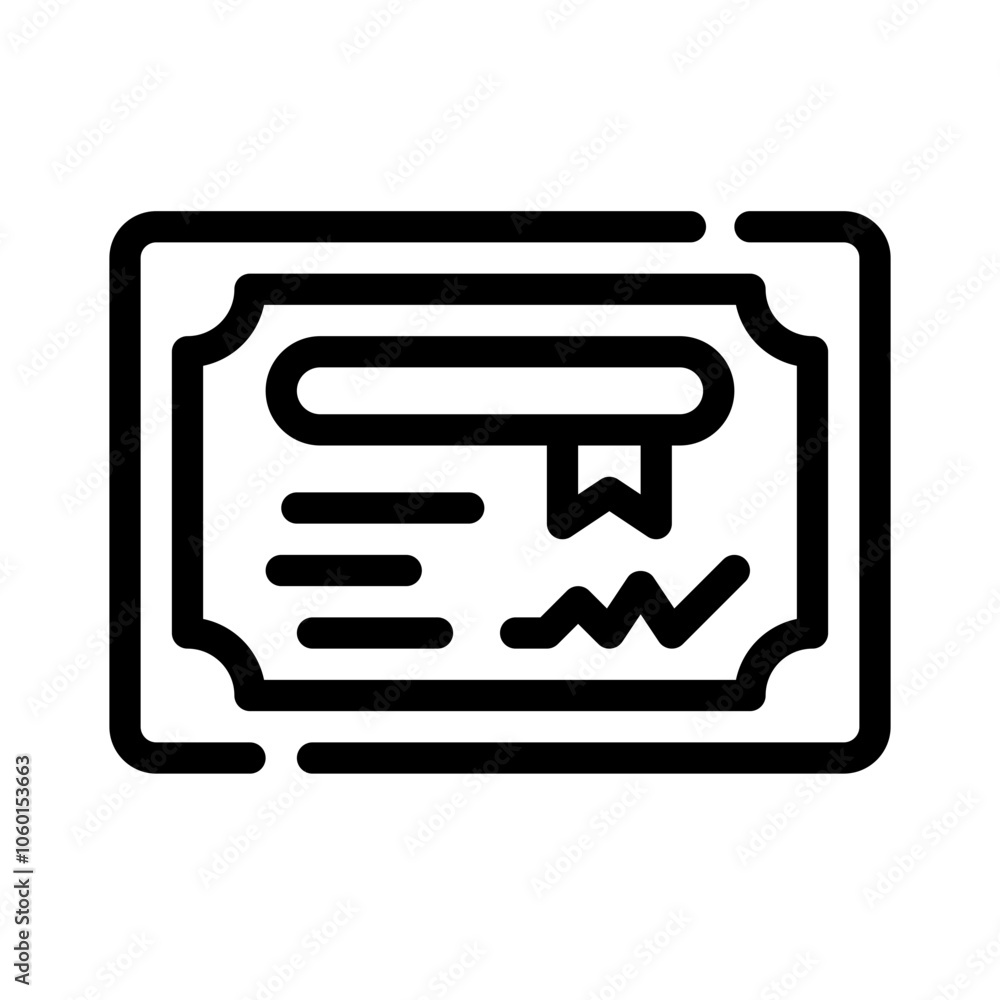 Icon Certificate With Style Outline Icon Certificate With Style Outline