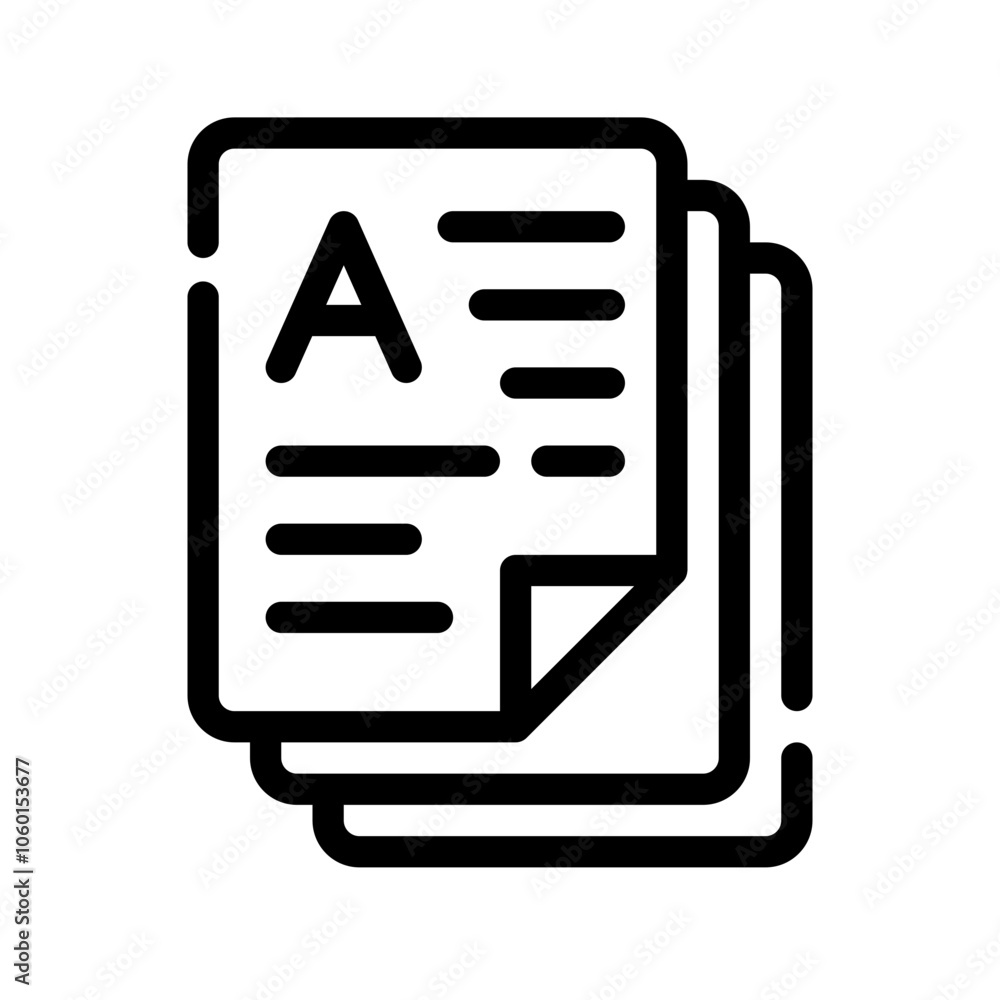 Icon File School With Style Outline Icon File School With Style Outline