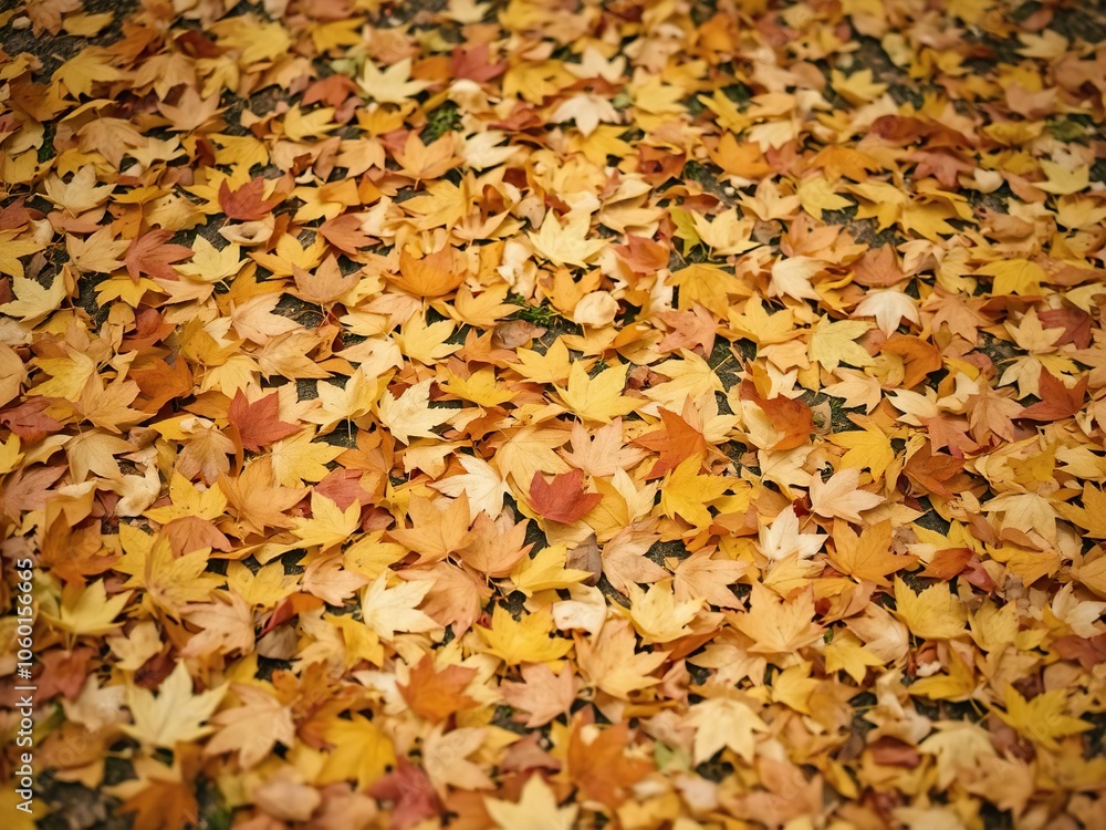 Colorful autumn leaves scattered on the ground with soft focus background, leaf, abstract Colorful autumn leaves scattered on the ground with soft focus background, leaf, abstract