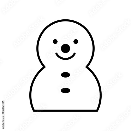 snowman winter line icon