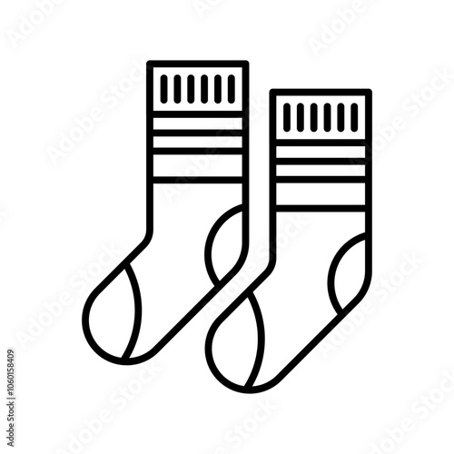 socks winter line icon