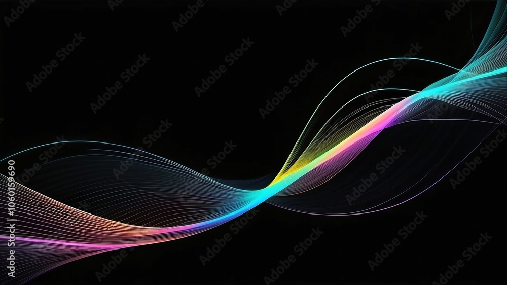 Naklejka premium Abstract wave on black background