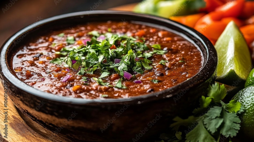 Freshly Made Chili in a Rustic Bowl Freshly Made Chili in a Rustic Bowl