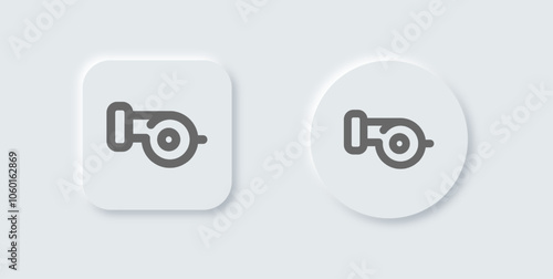 Pump line icon in neomorphic design style. Motor signs vector illustration.