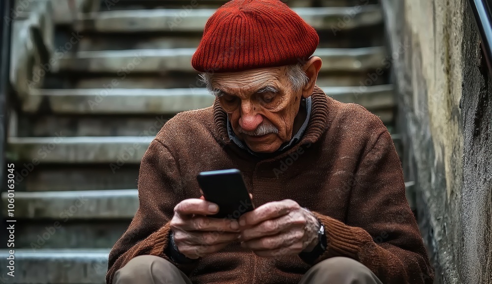 Senior Man Smartphone. Senior Man Smartphone.