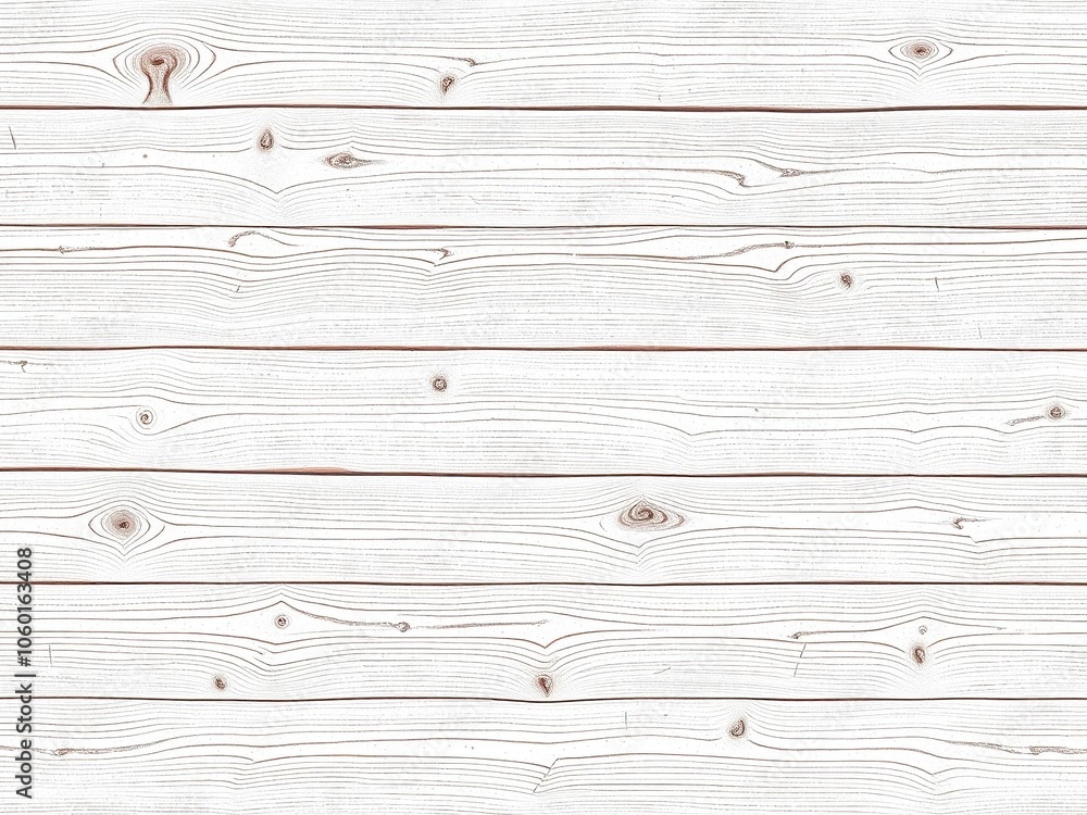Obraz premium Seamless white wooden wall texture with aged grain and knots, board, vintage