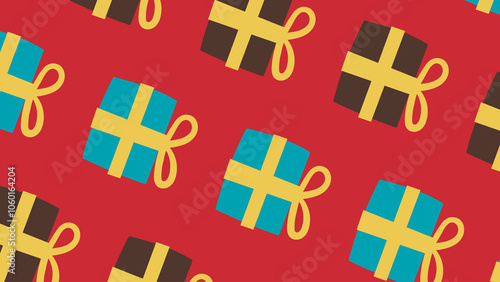 seamless pattern with christmas gifts