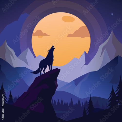 "Lone Howler: Expressive Fox Vector Art"