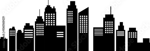 Urban high-rise building silhouette