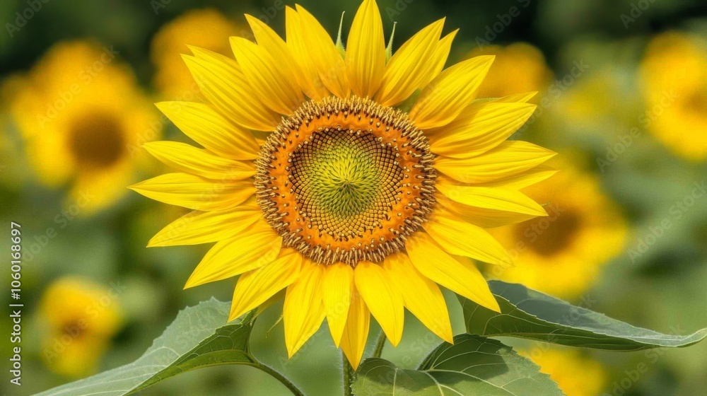 Fototapeta premium Bright Sunflower Bloom in Field
