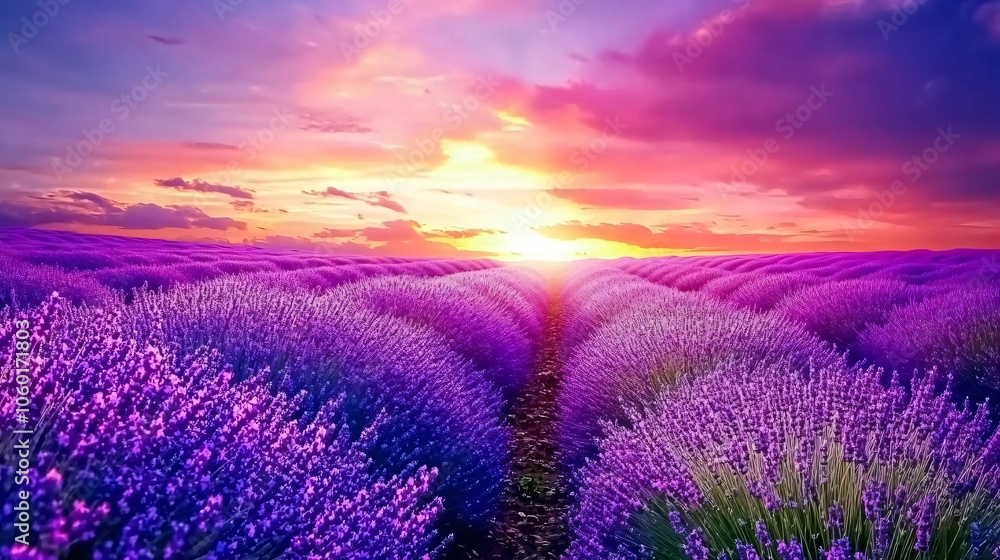 Lavender Field at Sunset Lavender Field at Sunset