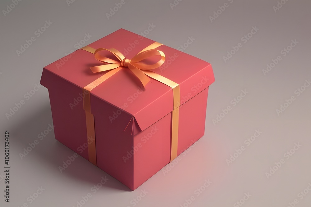 Fototapeta premium ia generated. red gift box with ribbon