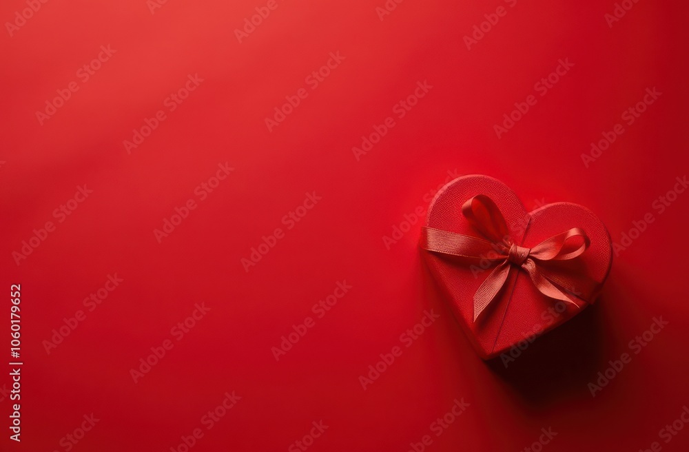 gift in the shape of a heart with a bow on a red background gift in the shape of a heart with a bow on a red background