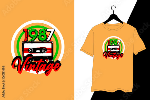 Vintage tape recorder t-shirt design