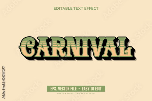 Editable text effect vintage carnival