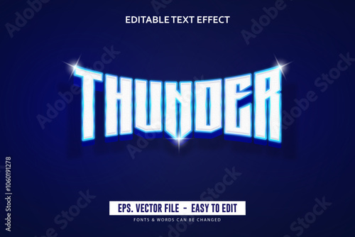 Editable text effect thunder glowing