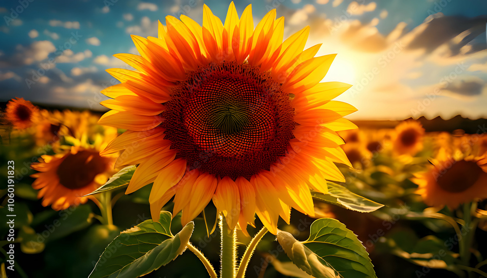 Obraz premium A joyful sunflower that always faces the sun and cheers everyone up.