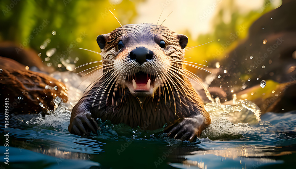 A playful otter that slides down riverbanks and makes everyone laugh. A playful otter that slides down riverbanks and makes everyone laugh.
