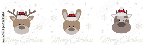 Merry Christmas, Cow Christmas, Reindeer Christmas , Bunny Christmas​​​​​​​