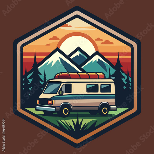 campervan emblem logo