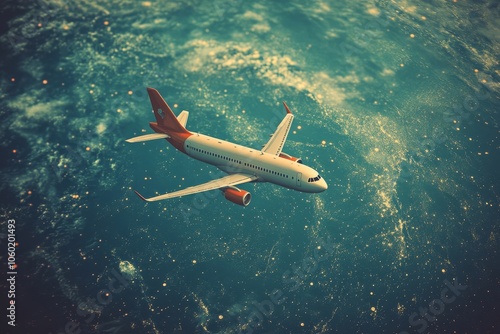 Wallpaper Mural Airplane Flying Above the Clouds - Aerial View Torontodigital.ca