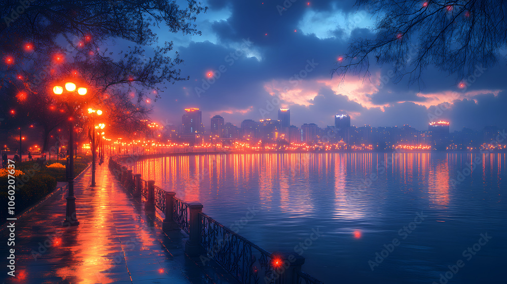 Calm Waters: Gossamer Strands that Glimmer Under the Fading Light at Riverside Calm Waters: Gossamer Strands that Glimmer Under the Fading Light at Riverside