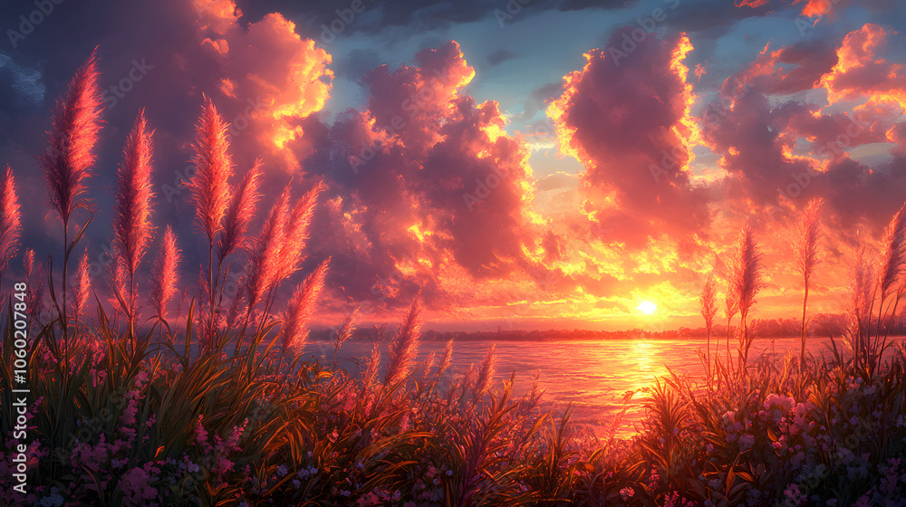 Sisal Plants Gracefully Swaying in the Breeze During a Stunning Sunset Sisal Plants Gracefully Swaying in the Breeze During a Stunning Sunset