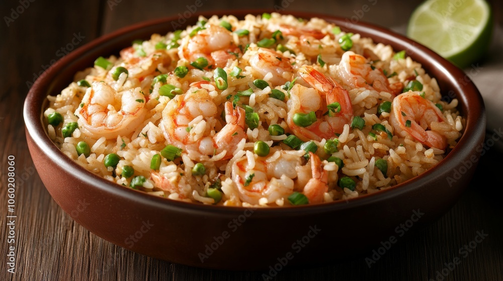 Delicious Shrimp Fried Rice with Fresh Ingredients Delicious Shrimp Fried Rice with Fresh Ingredients