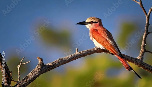 An adult southern carmine bee-eater Merops nubicoides in Chobe National Park, Botswana photo