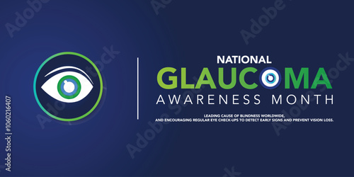 Glaucoma awareness month is observed every year in January, is a group of eye conditions that damage the optic nerve, the health of which is vital for good vision. Vector illustration