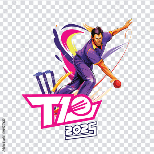  cricket bowling expression T20 vector design