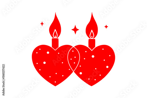 Valentine Candles | isolated vector illustration on white background