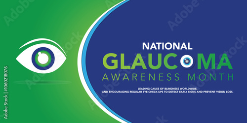 Glaucoma awareness month is observed every year in January, is a group of eye conditions that damage the optic nerve, the health of which is vital for good vision. Vector illustration