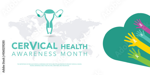 Cervical Cancer awareness month is observed every year in January, It occurs most often in women over age 30. Cervical Cancer Awareness Calligraphy Poster Design. vector illustration