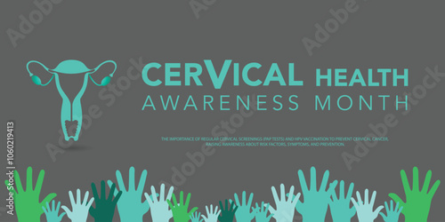 Cervical Cancer awareness month is observed every year in January, It occurs most often in women over age 30. Cervical Cancer Awareness Calligraphy Poster Design. vector illustration
