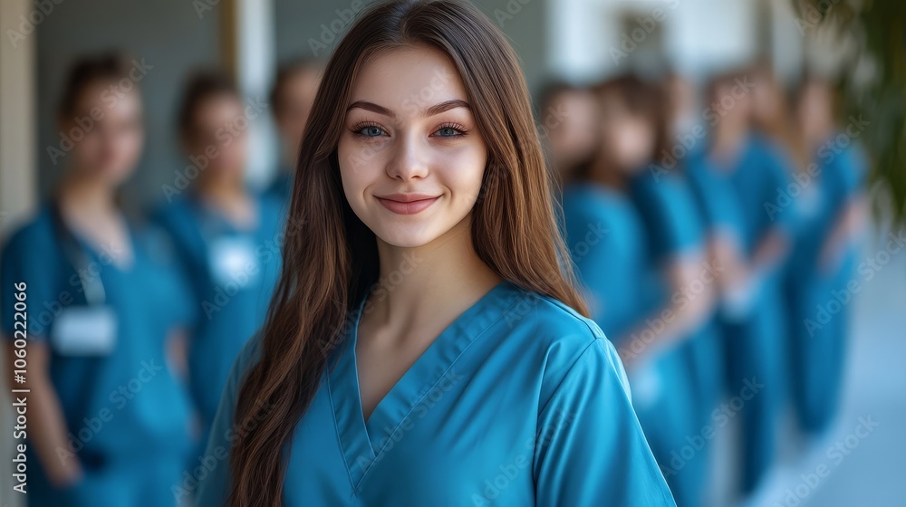 A dedicated nursing student and her team of healthcare professionals. A dedicated nursing student and her team of healthcare professionals.