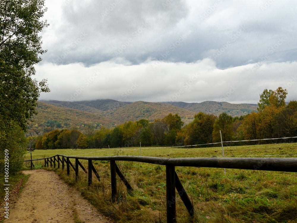 Fototapeta premium Bieszczady road in autumn.